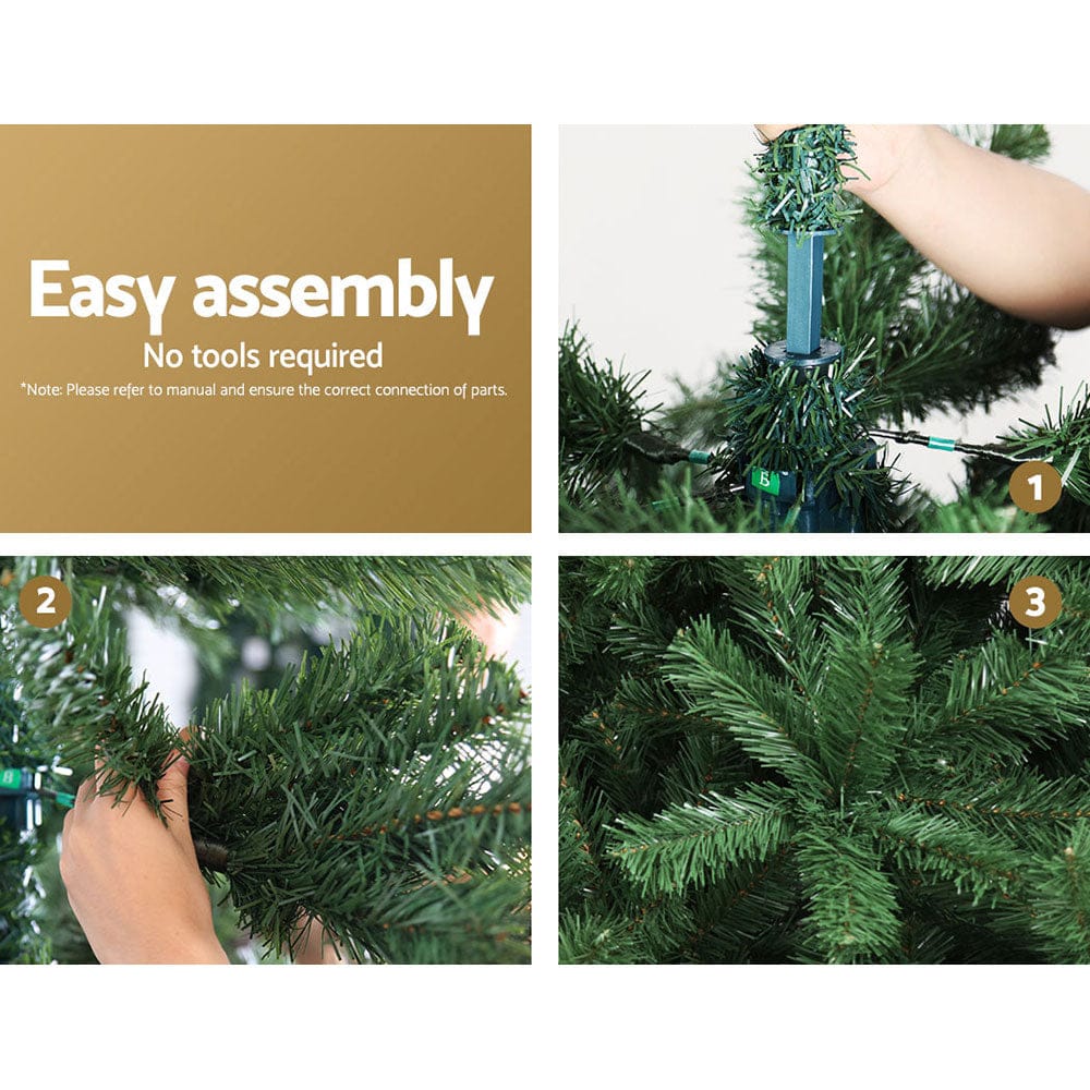 Jingle Jollys Christmas Tree 2.4m Green Xmas Tree Decorations 1225 Tips - SportZone.co.nz