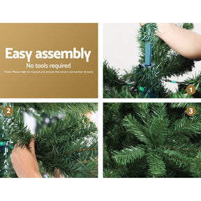 Jingle Jollys Christmas Tree 2.4m Green Xmas Tree Decorations 1225 Tips - SportZone.co.nz