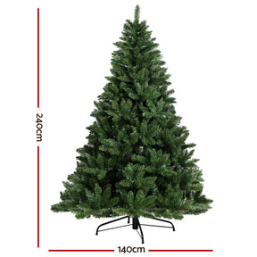 Jingle Jollys Christmas Tree 2.4m Green Xmas Tree Decorations 1225 Tips - SportZone.co.nz