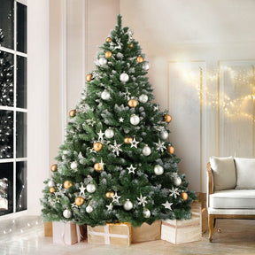 Jingle Jollys Christmas Tree 2.4m Snowy Xmas Tree Decoration 1225 Tips - SportZone.co.nz