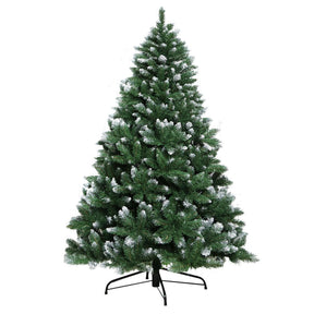 Jingle Jollys Christmas Tree 2.4m Snowy Xmas Tree Decoration 1225 Tips - SportZone.co.nz