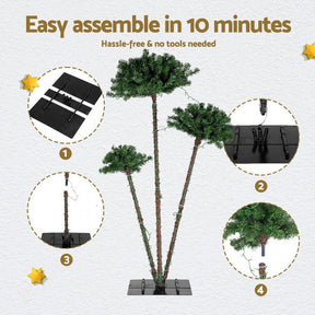 Jingle Jollys Christmas Tree 3 - in - 1 LED Xmas Palm Tree Party Decor 1.2/1.5/1.8M - SportZone.co.nz