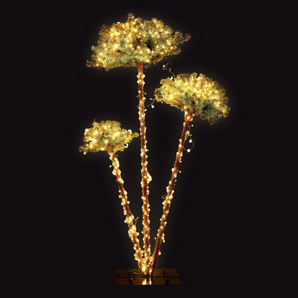 Jingle Jollys Christmas Tree 3 - in - 1 LED Xmas Palm Tree Party Decor 1.2/1.5/1.8M - SportZone.co.nz