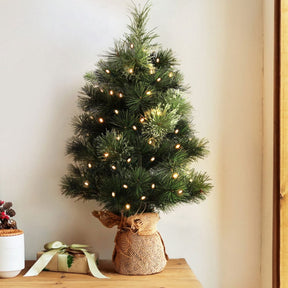Jingle Jollys Christmas Tree 60CM Mini Tabletop 8 Light Modes Timer Xmas Tree - SportZone.co.nz