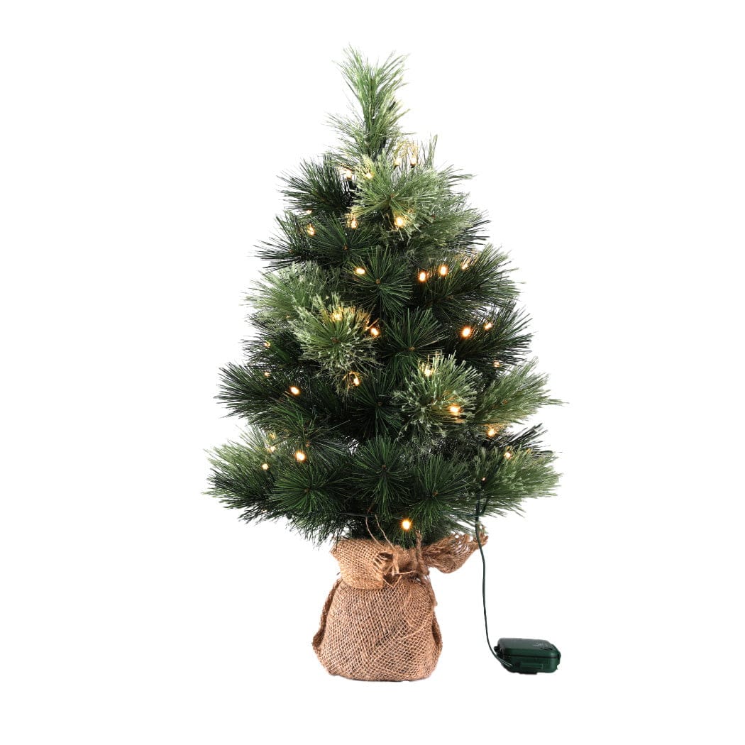 Jingle Jollys Christmas Tree 60CM Mini Tabletop 8 Light Modes Timer Xmas Tree - SportZone.co.nz