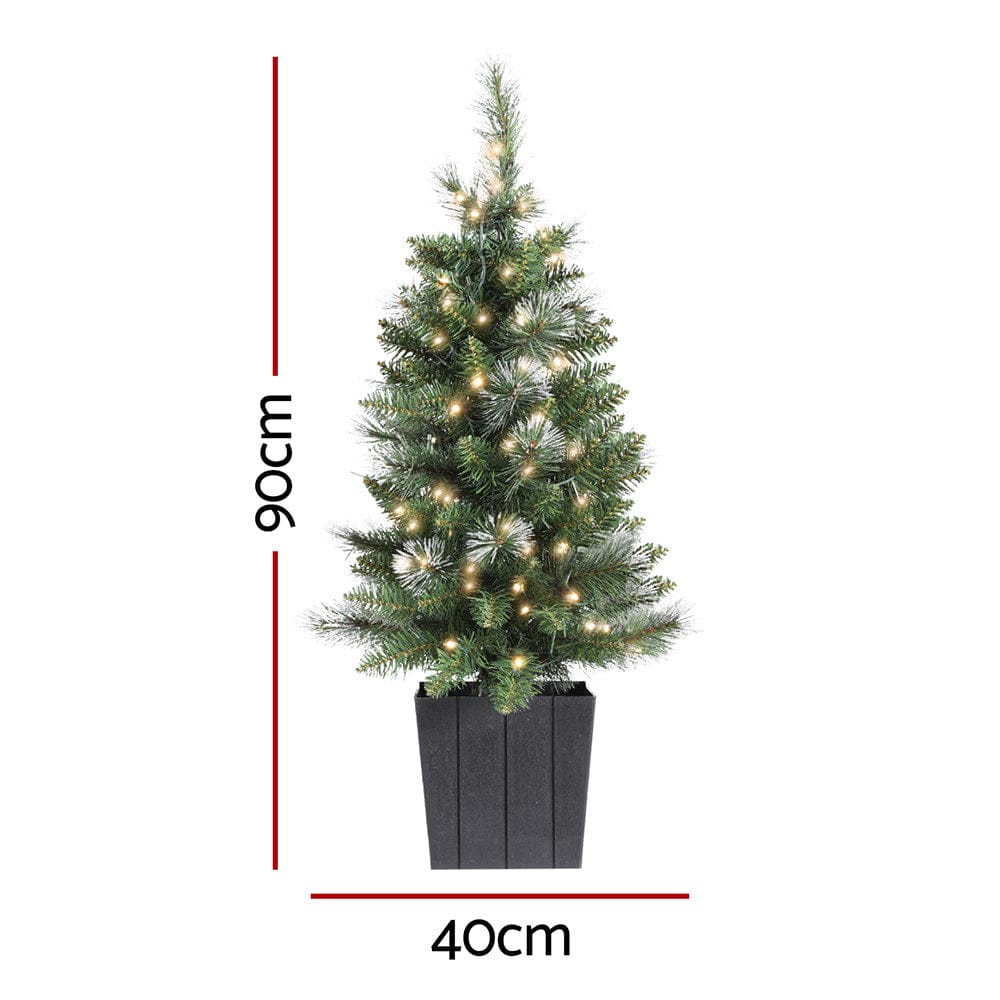 Jingle Jollys Christmas Tree 90cm Potted Xmas Tree Party Decorations - SportZone.co.nz