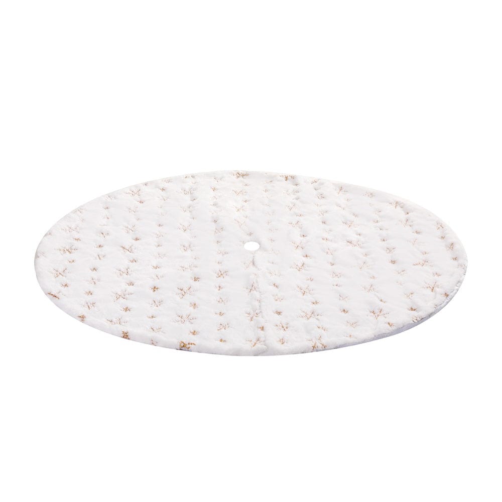Jingle Jollys Christmas Tree Skirt 120cm Snowflake Ornaments Xmas Decorations - SportZone.co.nz