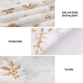Jingle Jollys Christmas Tree Skirt 120cm Snowflake Ornaments Xmas Decorations - SportZone.co.nz