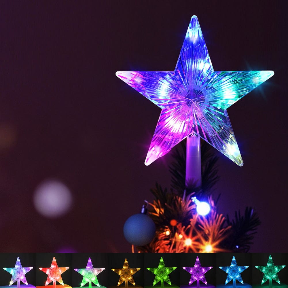 Jingle Jollys Christmas Tree Topper Star RGB LED Xmas Decor 80 Modes APP Control - SportZone.co.nz