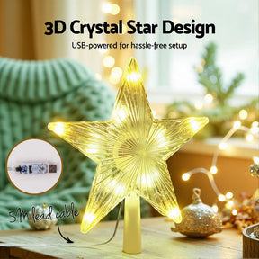 Jingle Jollys Christmas Tree Topper Star RGB LED Xmas Decor 80 Modes APP Control - SportZone.co.nz