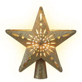 Jingle Jollys Christmas Tree Topper Star Snowflake Projector Party Glitter Gold - SportZone.co.nz