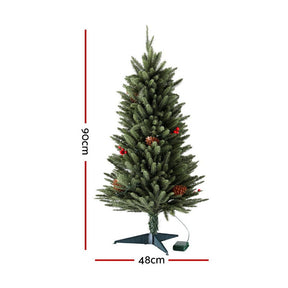 Jingle Jollys Mini Christmas Tree 90cm LED Xmas Tree Party Decorations - SportZone.co.nz