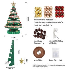 Jingle Jollys Paper Christmas Tree 87CM w/ Star Topper LEDs Xmas Decorations Kit Home Office Green - SportZone.co.nz