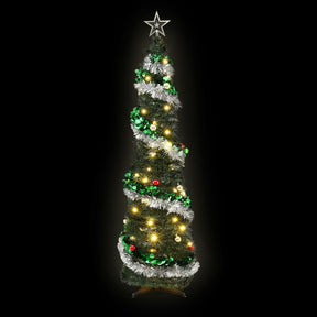 Jingle Jollys Pop Up Christmas Tree Pre Decorated Warm White LED 155cm - SportZone.co.nz