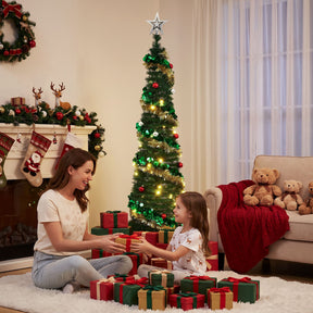 Jingle Jollys Pop Up Christmas Tree Pre Decorated Warm White LED 160cm - SportZone.co.nz