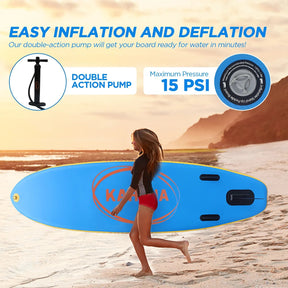 Kahuna Hana 10FT Inflatable Stand Up Paddle Board Set - Non-Slip iSUP Paddleboard with Backpack Paddle Pump Leash - SportZone.co.nz