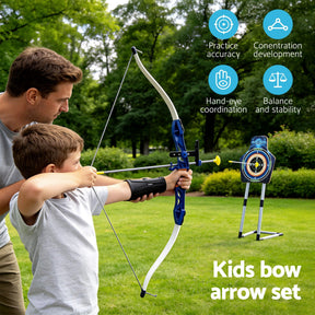Keezi Kids Bow and Arrow Set Toy Archery Standing Target Suction Cup Arrows Goggles - SportZone.co.nz