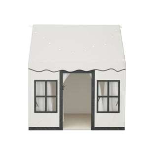 Keezi Kids Play Tent Playhouse Castle with String Lights Floor Mat Side Pocket - SportZone.co.nz