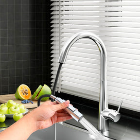 Kitchen Mixer Tap Pull Out Round 2 Mode Sink Basin Faucet Swivel WELS Chrome - SportZone.co.nz