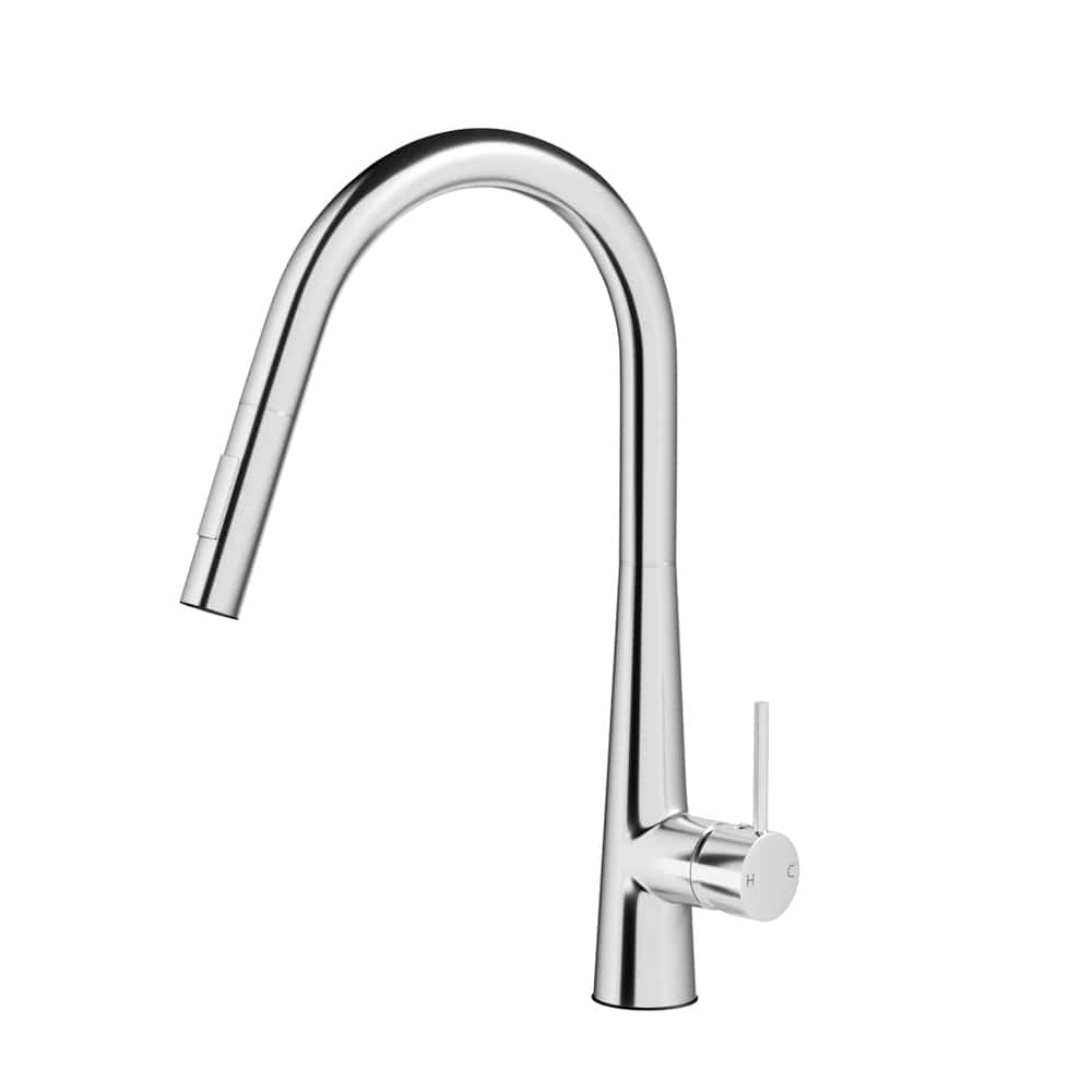 Kitchen Mixer Tap Pull Out Round 2 Mode Sink Basin Faucet Swivel WELS Chrome - SportZone.co.nz