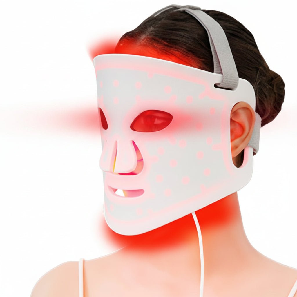 LED Light Therapy Face Mask – 98 LEDs, 4 Colour Modes, USB Rechargeable - SportZone.co.nz
