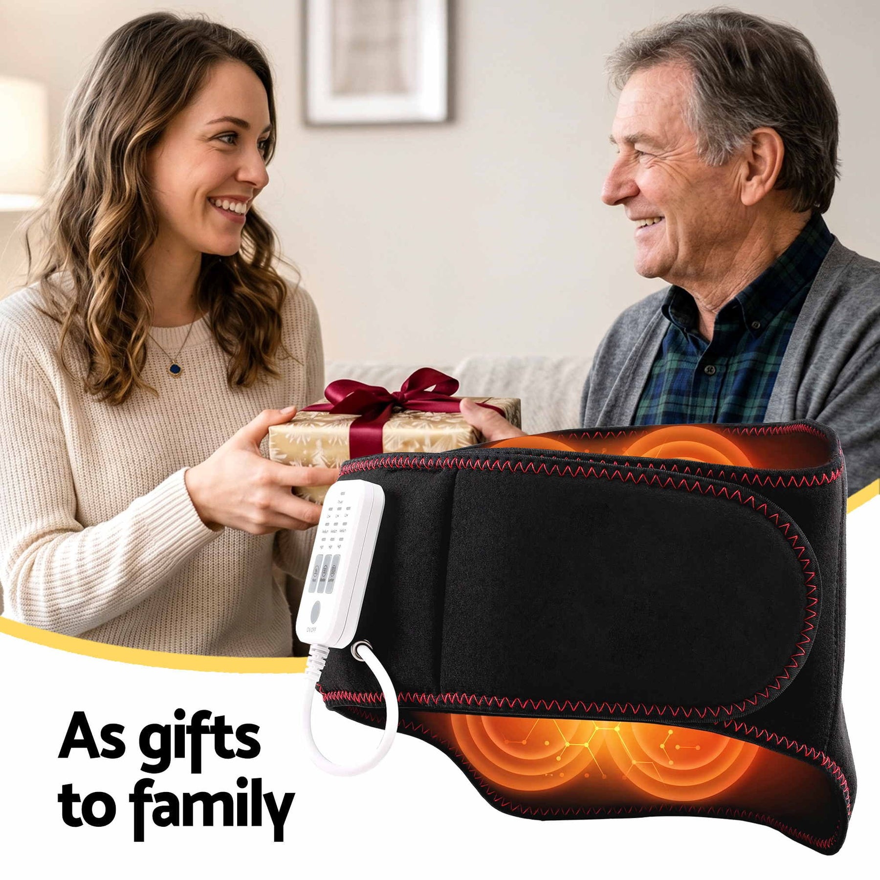 Livemor Back Massager Airbag Traction & Heat Lumbar Support Belt 124cm - SportZone.co.nz
