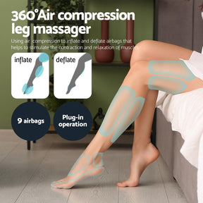 Livemor Foot Massager Leg Knee Massager with Air Compression 3 Massage Modes Heating - SportZone.co.nz