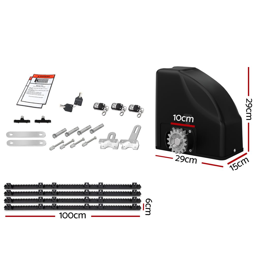 LockMaster Automatic Sliding Gate Opener Kit 40W Solar 4M 600KG - SportZone.co.nz
