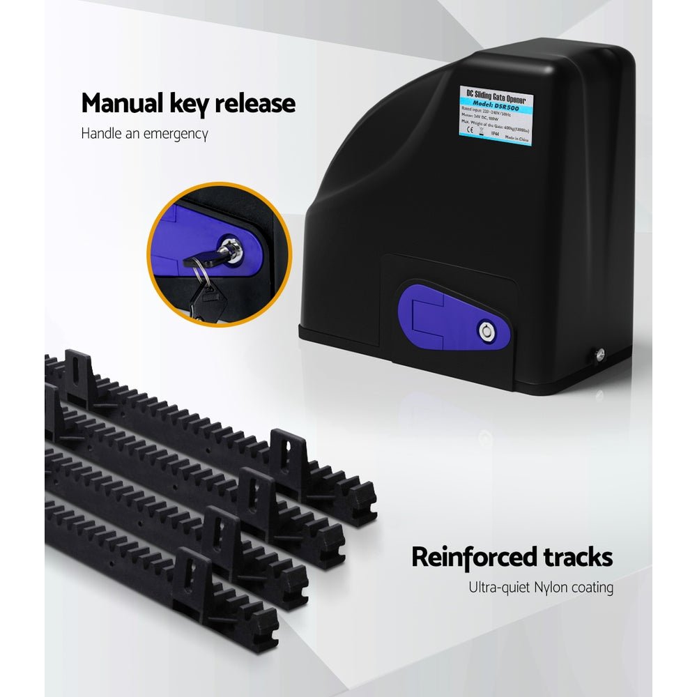LockMaster Automatic Sliding Gate Opener Kit 40W Solar 4M 600KG - SportZone.co.nz