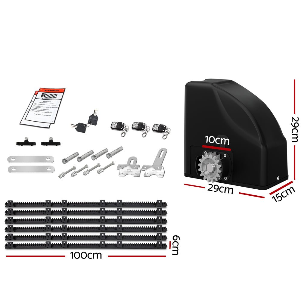 LockMaster Automatic Sliding Gate Opener Kit 40W Solar 6M 600KG - SportZone.co.nz
