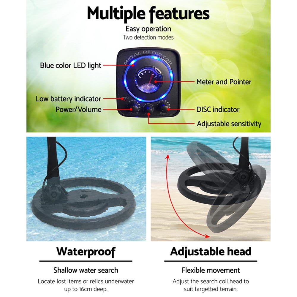 Metal Detector 160MM Deep Sensitive Waterproof Treasure Hunter Gold Digger - SportZone.co.nz