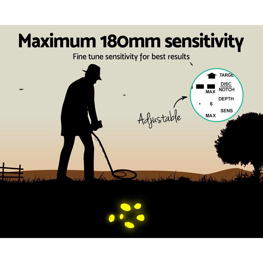Metal Detector 180MM Deep Sensitive Water Resistant Treasure Hunter Gold Digger - SportZone.co.nz