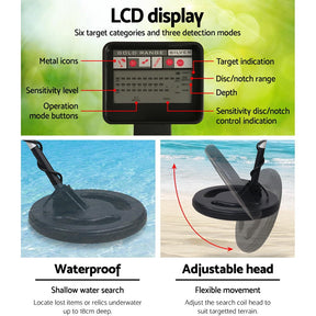 Metal Detector 180MM Deep Sensitive Water Resistant Treasure Hunter Gold Digger - SportZone.co.nz