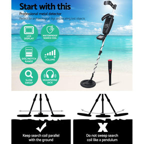 Metal Detector 180MM Deep Sensitive Waterproof Pinpointer Treasure Hunter - SportZone.co.nz