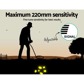 Metal Detector 220MM Deep Sensitive Waterproof Treasure Hunter Gold Digger Shovel - SportZone.co.nz