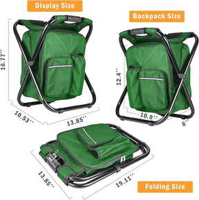 Military Green Folding Camping Chair - Portable, Compact, Adjustable with Fishing Rod Holder - SportZone.co.nz