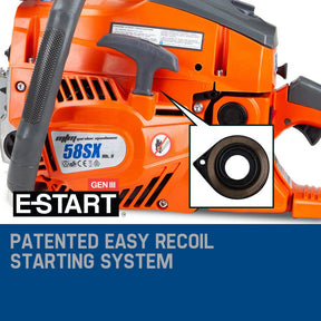 MTM Chainsaw Petrol Commercial 20 Bar E-Start Tree Pruning Chain Saw HP - SportZone.co.nz