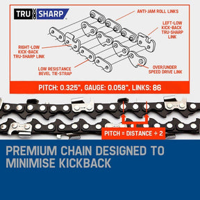 MTM Petrol Commercial Chainsaw 22 Bar E-Start Tree Pruning Chain Saw Top Handle - SportZone.co.nz