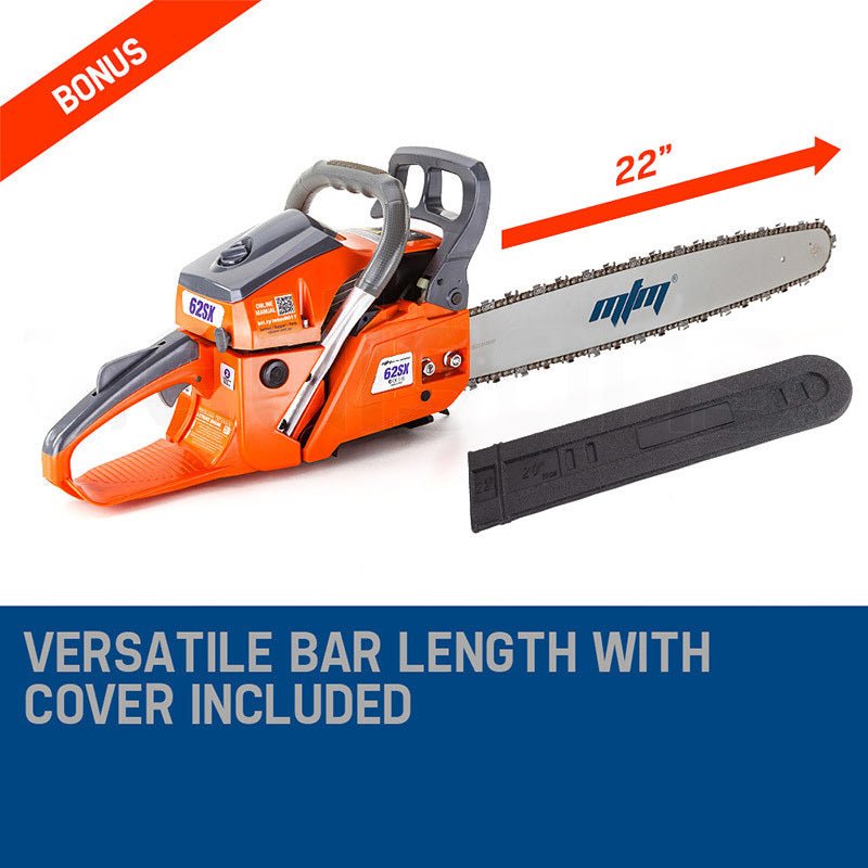 MTM Petrol Commercial Chainsaw 22 Bar E-Start Tree Pruning Chain Saw Top Handle - SportZone.co.nz