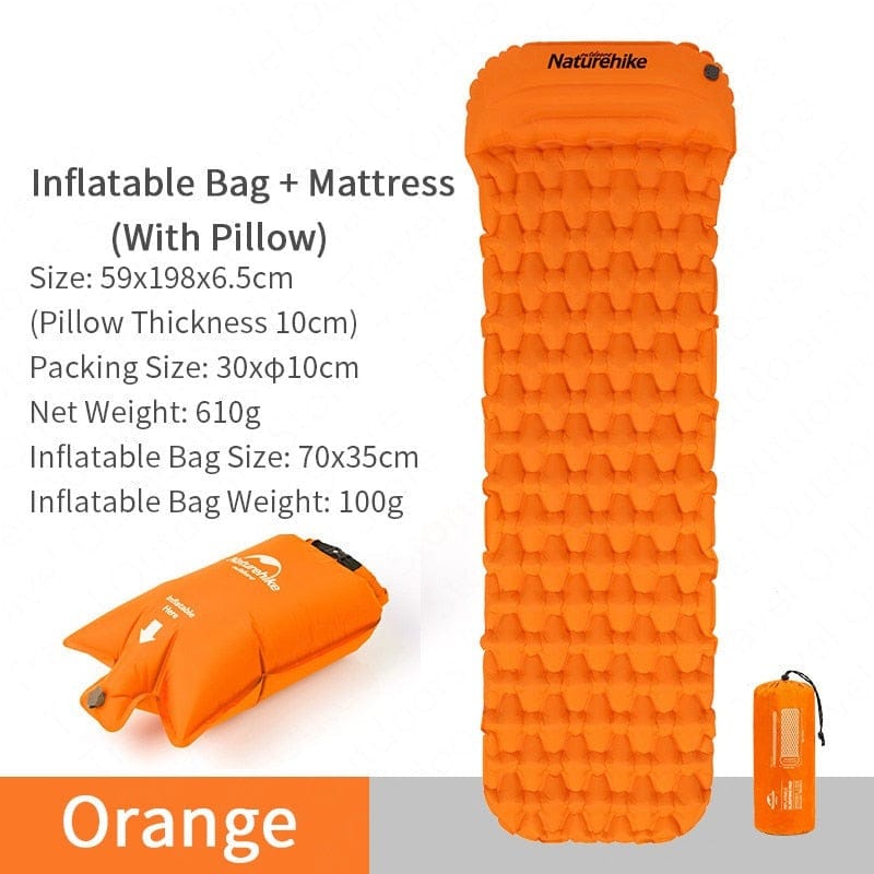 Naturehike Inflatable Camping Mat: Ultralight, Portable, and Perfect for Sleeping Comfort Under the Stars - SportZone.co.nz