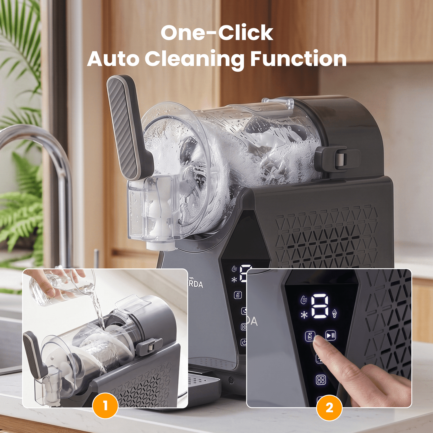 NORDA 1.3L Slushie Machine Frozen Drink Maker Slushy Ice Cream Maker No Ice Compressor Touchscreen for Home BBQ Party - SportZone.co.nz