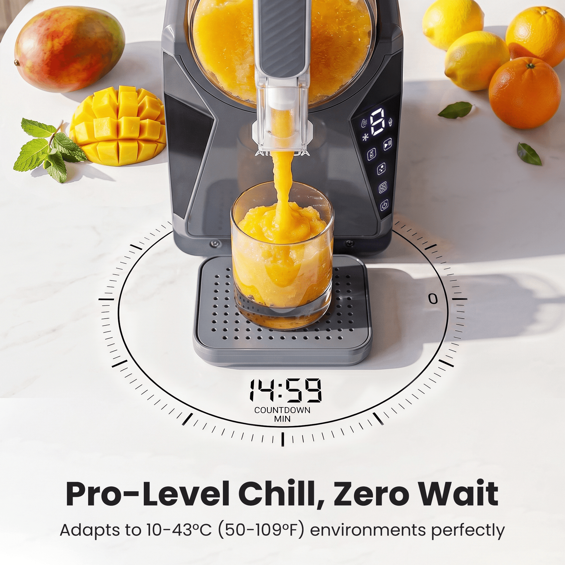 NORDA 1.3L Slushie Machine Frozen Drink Maker Slushy Ice Cream Maker No Ice Compressor Touchscreen for Home BBQ Party - SportZone.co.nz