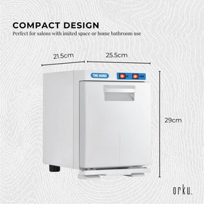 Orku 5L White Electric Hand Towel Warmer Mini UV Steriliser Cabinet Salon Heater - SportZone.co.nz