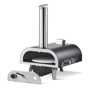 Outdoor Pizza Oven, 12 in Wood Fired Pizza Ovens, Pellet Pizza-Stove with Thermometer & Electric Rotation, Portable Pizza-Maker for Outside Backyard Patio Camping, Pizza-Stone, Carry Bag, Shovel - SportZone.co.nz