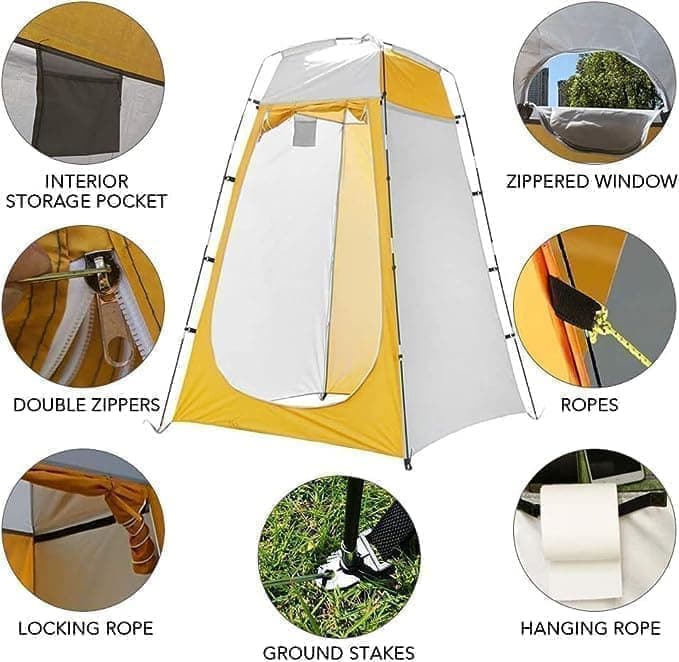 Pop - up Tent Changing Room 120x120x190 cm, Foldable Outdoor Camping Shelter with Inner Pocket, Multicolored - SportZone.co.nz