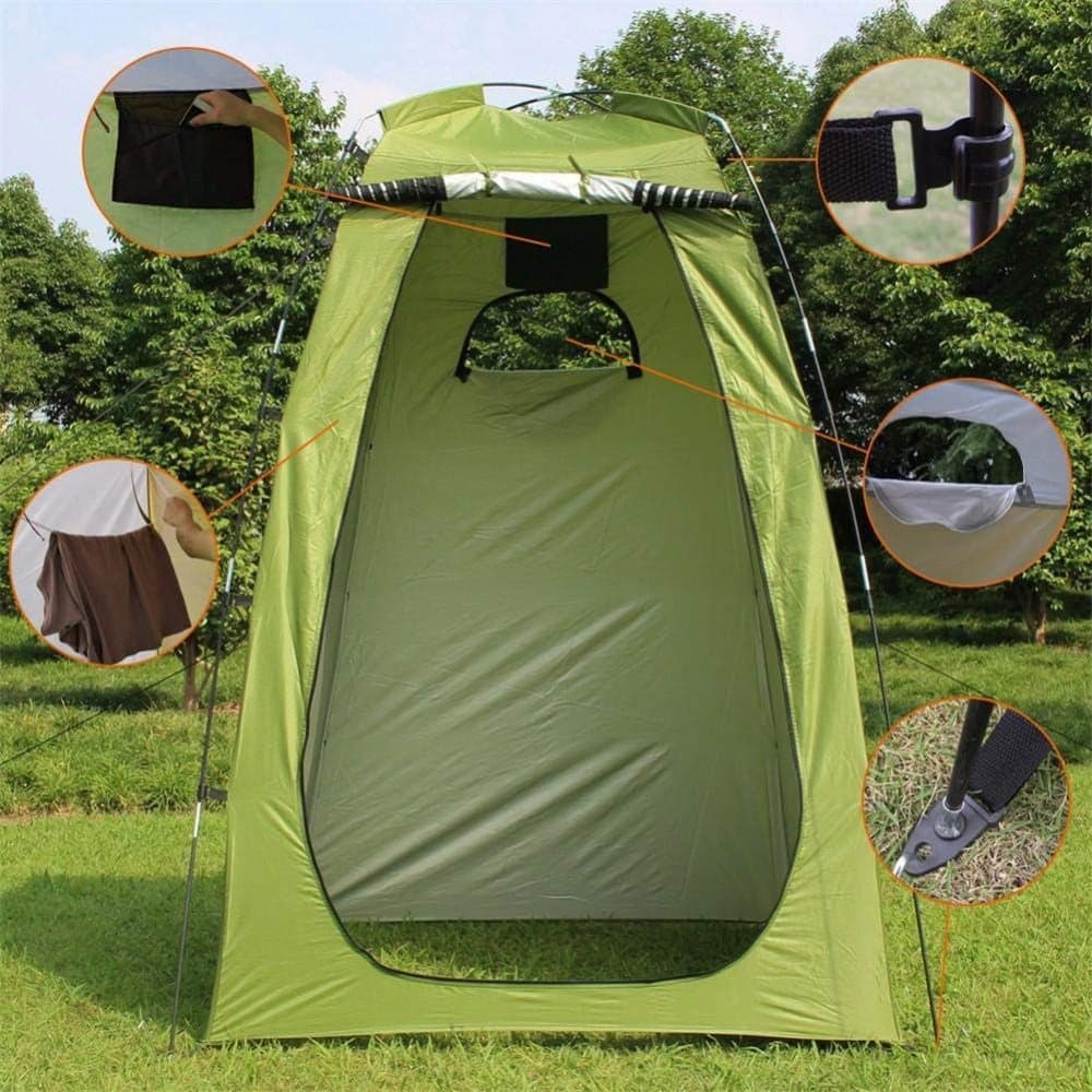 Pop - up Tent Changing Room Foldable Outdoor Camping Shelter with Inner Pocket, 120x120x190 cm, Green - SportZone.co.nz