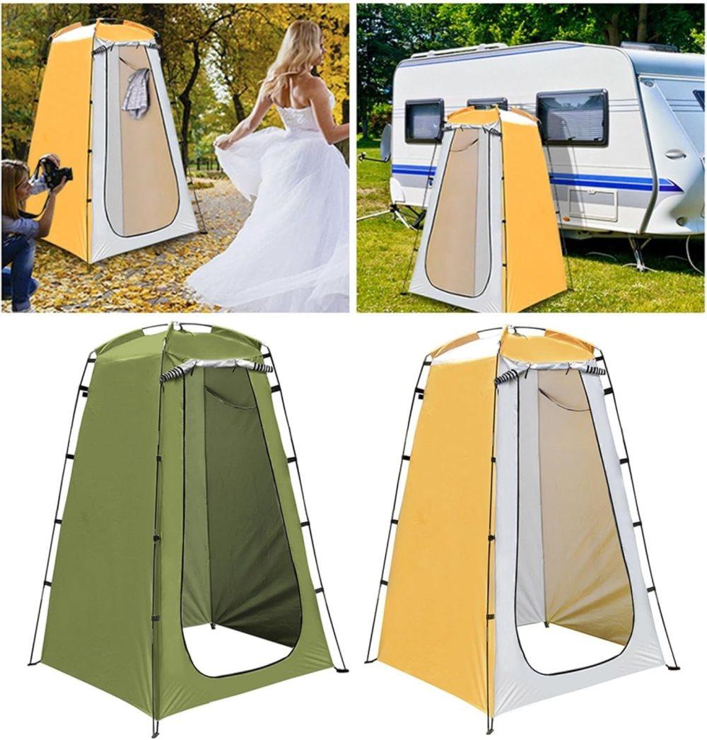 Pop - up Tent Changing Room Foldable Outdoor Camping Shelter with Inner Pocket, 120x120x190 cm, Green - SportZone.co.nz