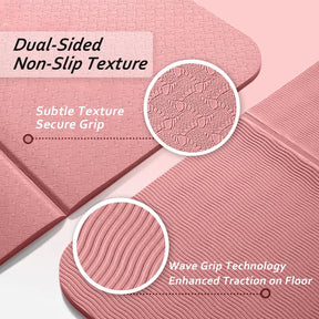 Portable Foldable Yoga Mat – Dual - Sided Non - Slip TPE Exercise Mat for Yoga, Pilates, Kids Nap & Travel (Pink) | Other Colors Available in Store - SportZone.co.nz