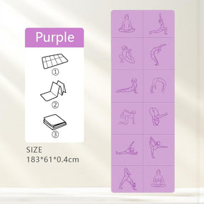 Portable Foldable Yoga Mat – Dual - Sided Non - Slip TPE Exercise Mat for Yoga, Pilates, Kids Nap & Travel (Purple) | Other Colors Available in Store - SportZone.co.nz