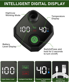 Portable Shower Pump with Rechargeable 6000mAh Battery - Outdoor Shower IPX7 Waterproof - With Temperature Display - Suitable for Camping, Car Washing and Pet Washing (Gray) - SportZone.co.nz